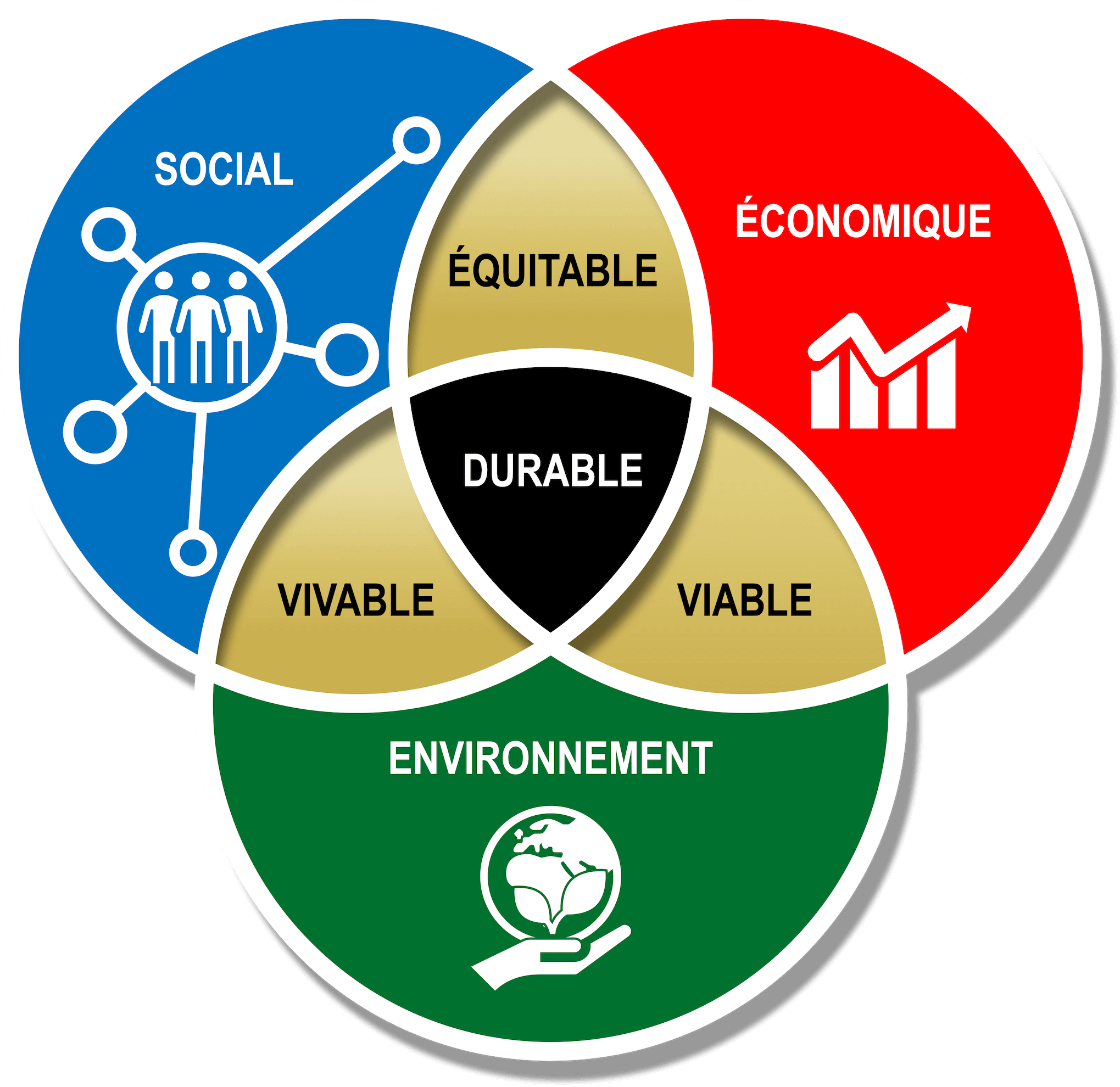 Les 3 cercles d’Eulers de la RSE ISO 26 000 social économique et environnement
